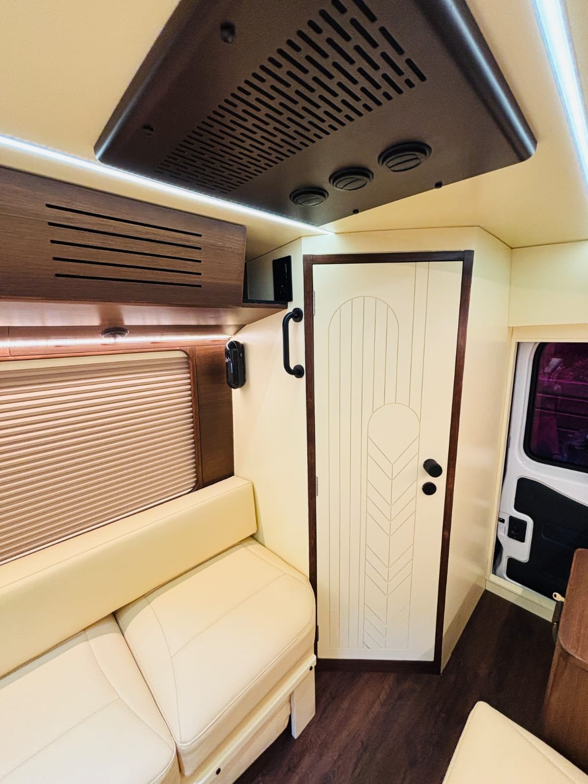 Caravan washroom door